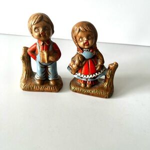 Vintage Byron Mold 1979 Boy And Girl Set Bunny Pigtails
- Red and Blue Accents